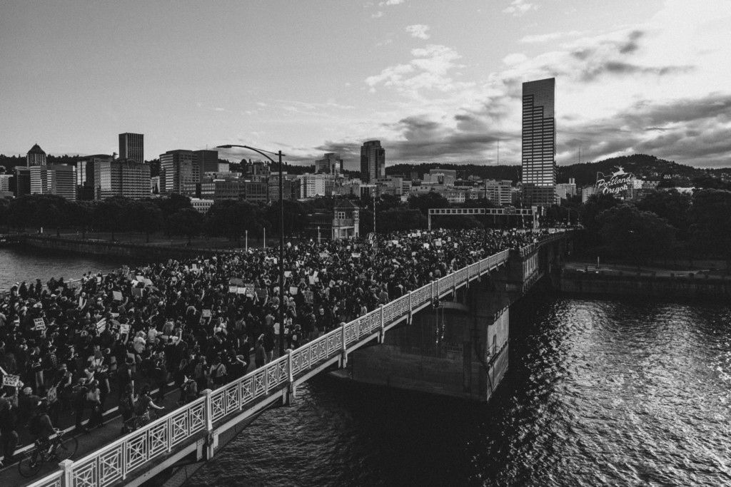 Andrew Wallner photograph of a Black Lives Matter peaceful protest in Portland Oregon